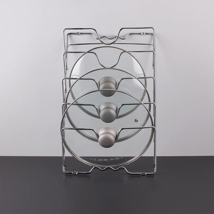 Wall-Mounted Pot Lid Organizer Rack, 5-Slot Metal by HitMyNeed