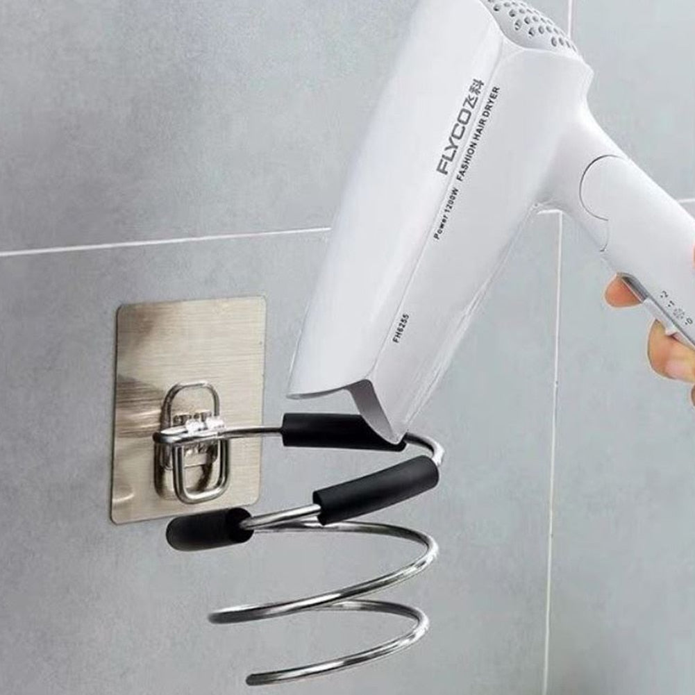 Wall Mounted Stainless Steel Hair Dryer Holder by HitMyNeed