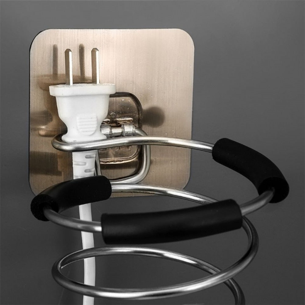 Wall Mounted Stainless Steel Hair Dryer Holder by HitMyNeed