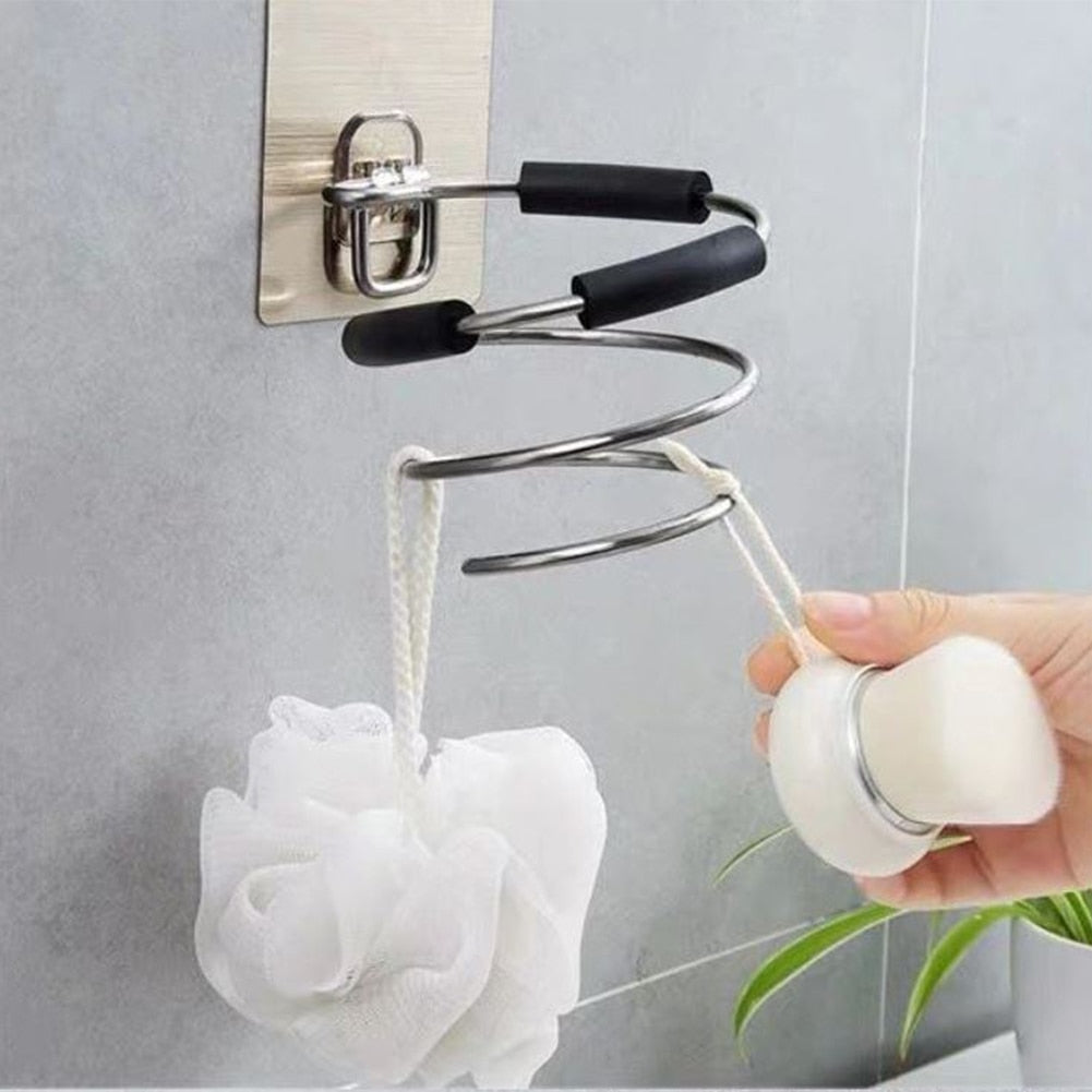 Wall Mounted Stainless Steel Hair Dryer Holder by HitMyNeed