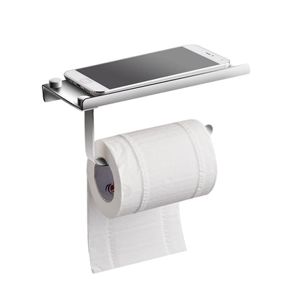 Wall Mounted Toilet Roll Holder with Storage Shelf by HitMyNeed