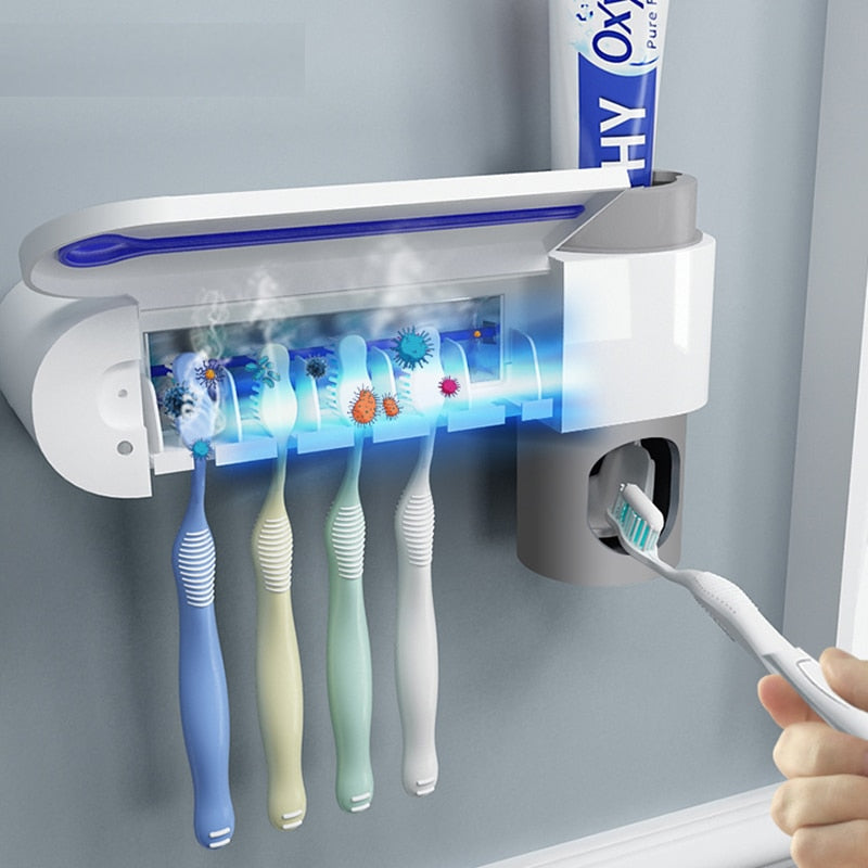 Wall Mounted UV Toothbrush Holder and Dispenser by HitMyNeed