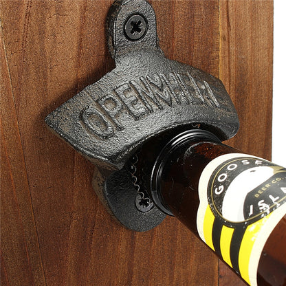 Wall Mounted Vintage Bottle Opener with Cap Catcher by HitMyNeed