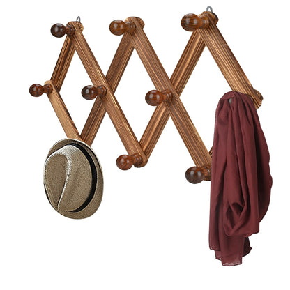 Wall-Mounted Wooden Coat Rack with 10 Hooks by HitMyNeed