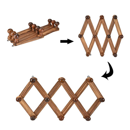 Wall-Mounted Wooden Coat Rack with 10 Hooks by HitMyNeed