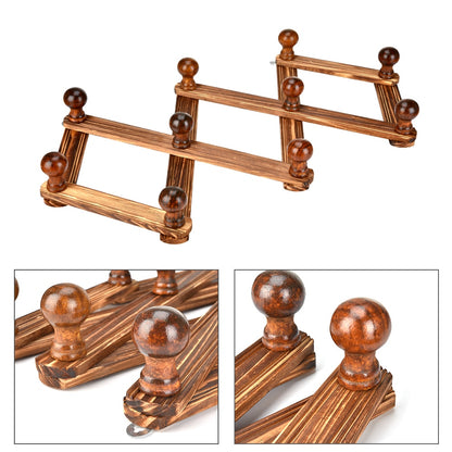 Wall-Mounted Wooden Coat Rack with 10 Hooks by HitMyNeed
