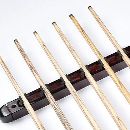 Wall Mounted Wooden Pool Cue Rack for 6 Cues by HitMyNeed