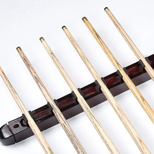 Wall Mounted Wooden Pool Cue Rack for 6 Cues by HitMyNeed