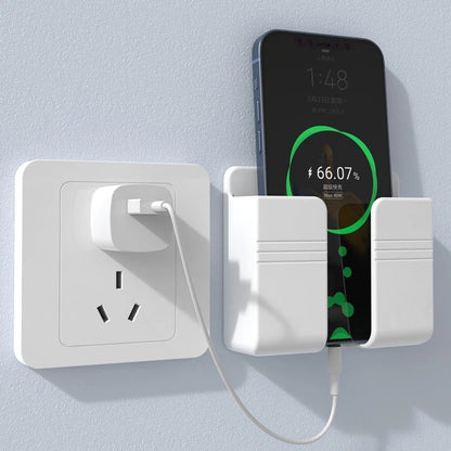 Wall Phone Charging Holder & Remote Control Organizer by HitMyNeed
