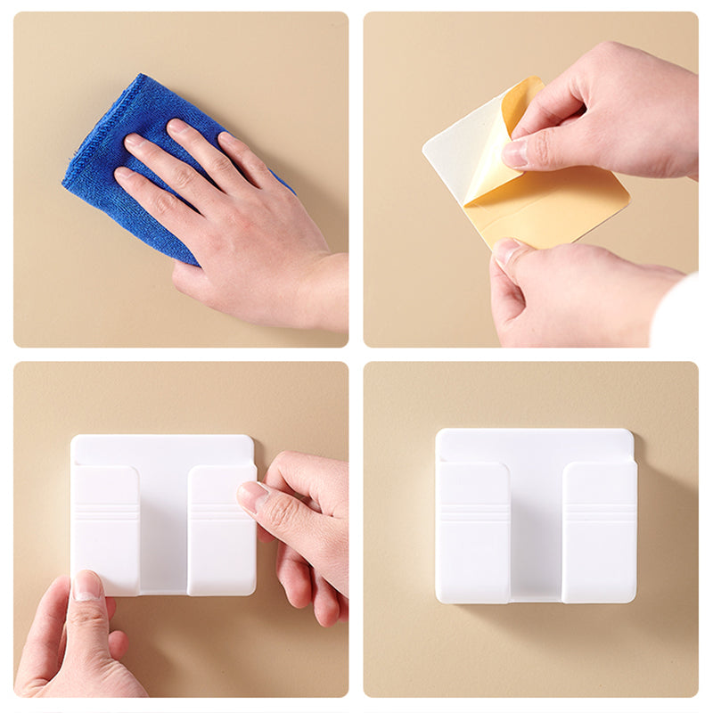 Wall Phone Charging Holder & Remote Control Organizer by HitMyNeed