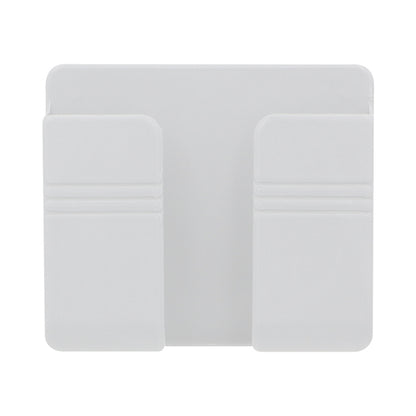 Wall Phone Charging Holder & Remote Control Organizer white by HitMyNeed