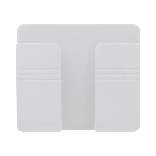 Wall Phone Charging Holder & Remote Control Organizer white by HitMyNeed