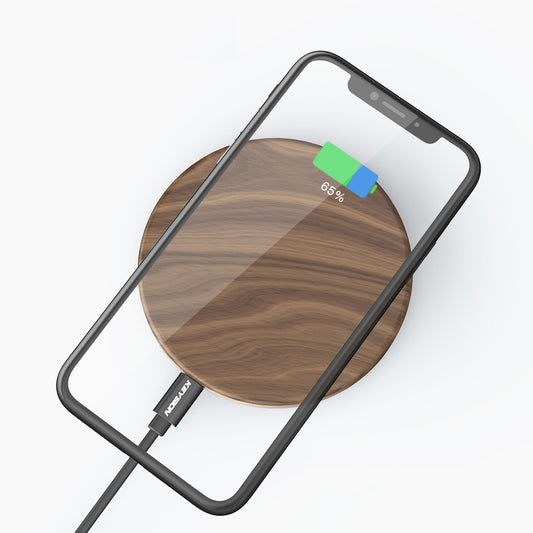 Walnut Wireless Charging Pad for iPhone & Samsung by HitMyNeed