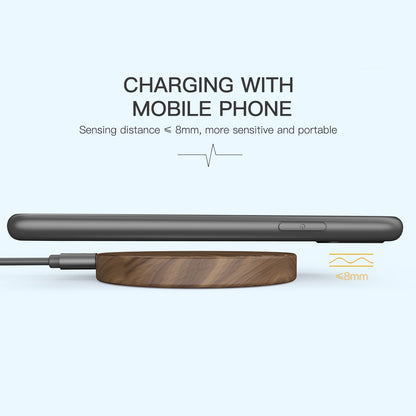 Walnut Wireless Charging Pad for iPhone & Samsung by HitMyNeed