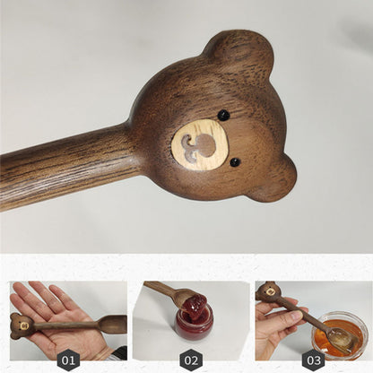 Walnut Wooden Bear Spoon 16cm by HitMyNeed