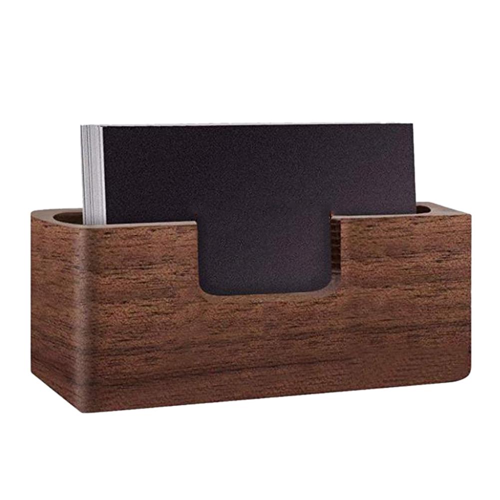Walnut Wooden Business Card Holder for Desk by HitMyNeed