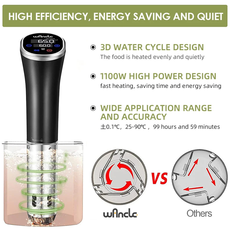 Wancle IPX7 Sous Vide Cooker with Digital Timer by HitMyNeed