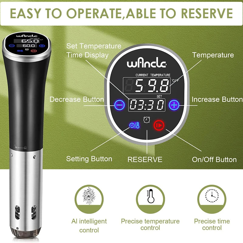 Wancle IPX7 Sous Vide Cooker with Digital Timer by HitMyNeed