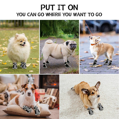 Warm Non-Slip Dog Boots with Plush Lining by HitMyNeed