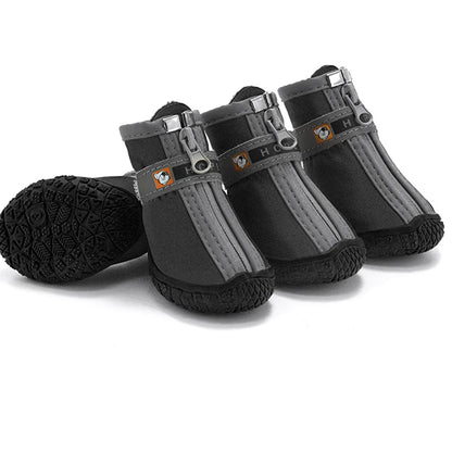 Warm Non-Slip Dog Boots with Plush Lining black xs by HitMyNeed