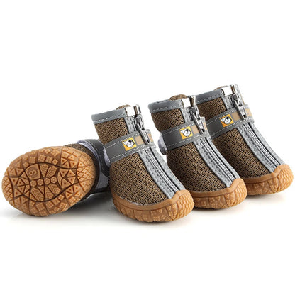 Warm Non-Slip Dog Boots with Plush Lining earthen-yellow l by HitMyNeed
