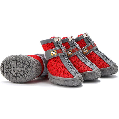 Warm Non-Slip Dog Boots with Plush Lining red xs by HitMyNeed