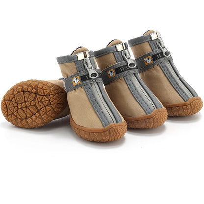 Warm Non-Slip Dog Boots with Plush Lining yellow xs by HitMyNeed