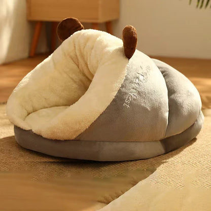 Warm Slipper Dog Kennel Bed for Small Pets gray 40x30x25-cm by HitMyNeed