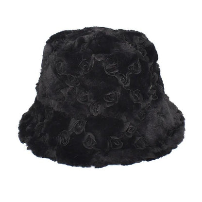 Warm Women's Winter Bucket Hat c008-rose-1 by HitMyNeed