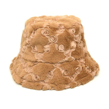 Warm Women's Winter Bucket Hat c008-rose-2 by HitMyNeed