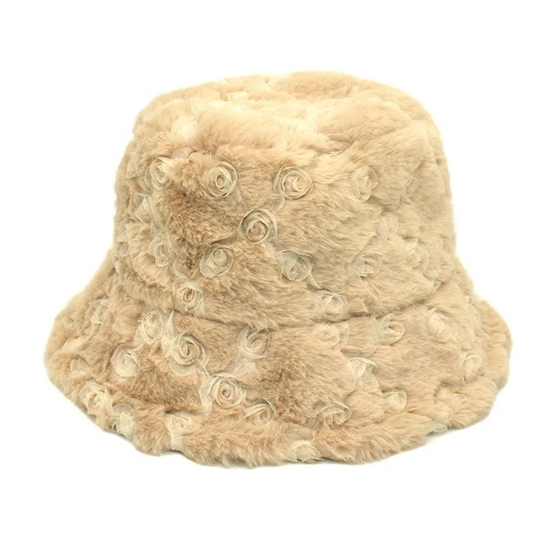 Warm Women's Winter Bucket Hat c008-rose-4 by HitMyNeed