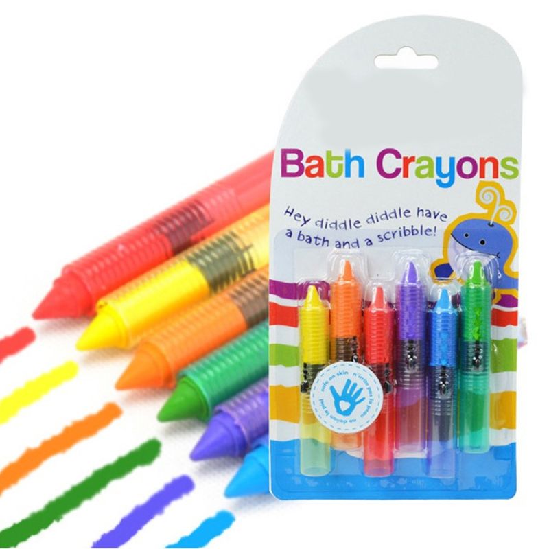 Washable Bath Crayons for Kids (Set of 6 Colors) by HitMyNeed