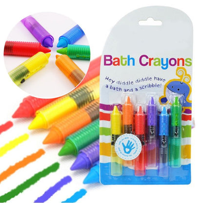 Washable Bath Crayons for Kids (Set of 6 Colors) by HitMyNeed