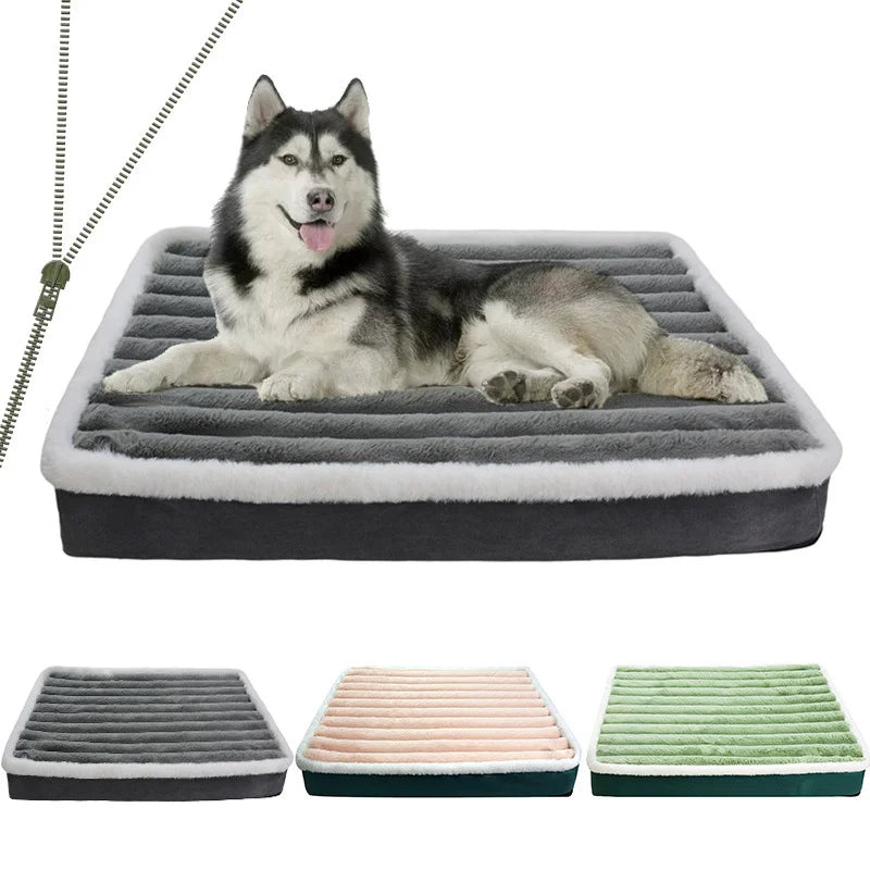 Washable Dog Bed Mat with Removable Zipper Cover by HitMyNeed