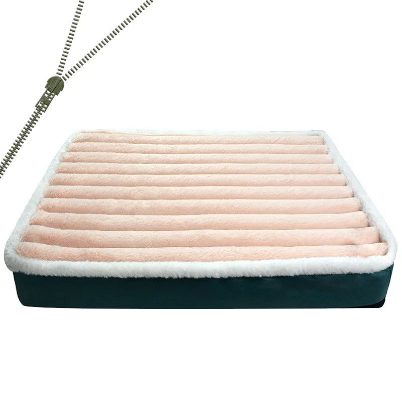Washable Dog Bed Mat with Removable Zipper Cover pink m50x40x5cm by HitMyNeed