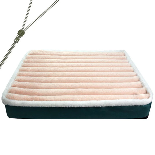 Washable Dog Bed Mat with Removable Zipper Cover pink m50x40x5cm by HitMyNeed