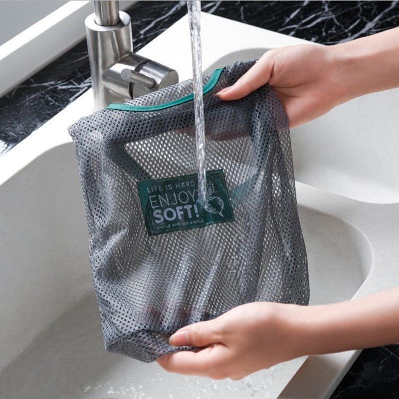 Washable Reusable Mesh Vegetable Bag 25 x 27 cm by HitMyNeed