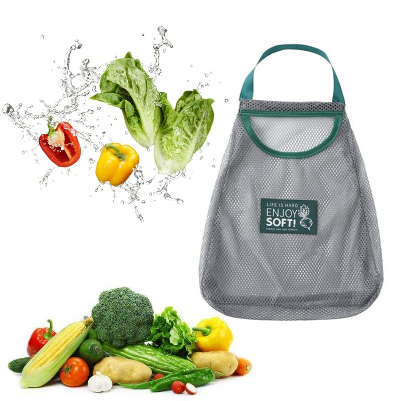 Washable Reusable Mesh Vegetable Bag 25 x 27 cm by HitMyNeed
