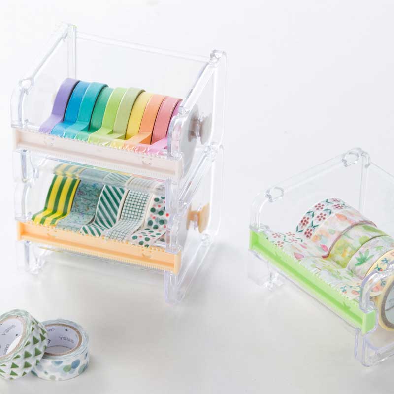 Washi Tape Dispenser with 10 Rainbow Mini Tapes by HitMyNeed