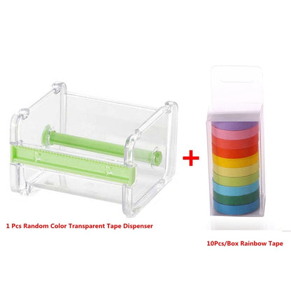 Washi Tape Dispenser with 10 Rainbow Mini Tapes by HitMyNeed