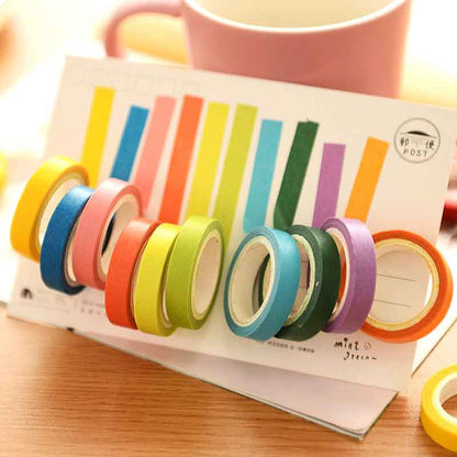Washi Tape Dispenser with 10 Rainbow Mini Tapes by HitMyNeed