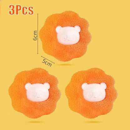 Washing Machine Pet Hair Remover Balls (3 Pack) 3pcs-orange by HitMyNeed