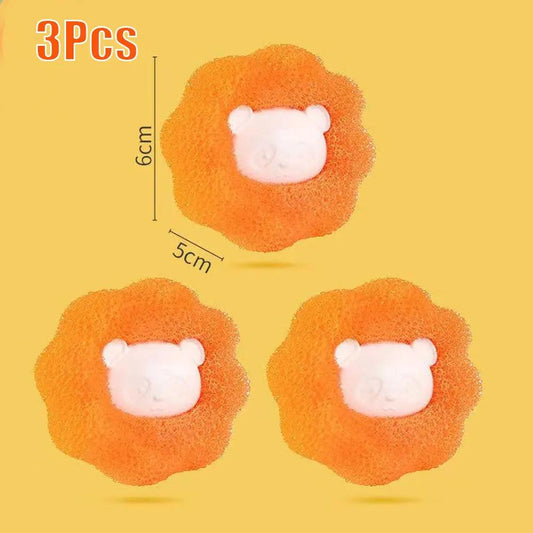 Washing Machine Pet Hair Remover Balls (3 Pack) 3pcs-orange by HitMyNeed