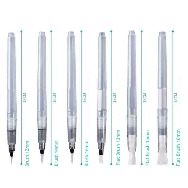 Water Brush Pens Set of 6 for Watercolor & Calligraphy by HitMyNeed