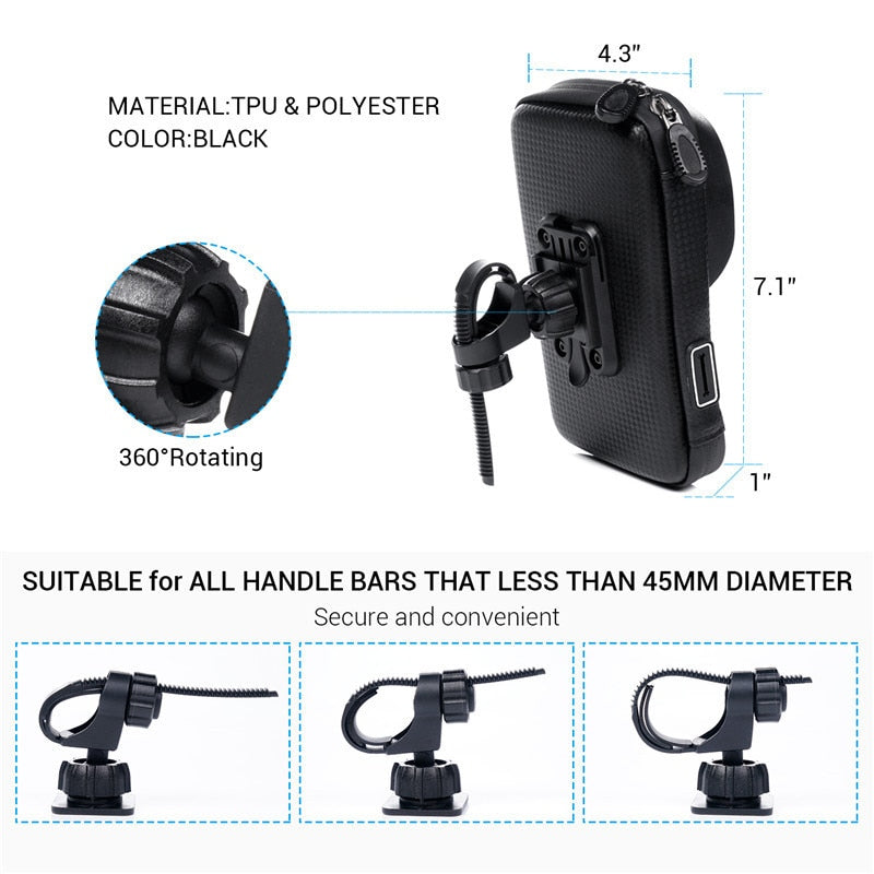 Water-Resistant Bike Phone Mount with Storage Case by HitMyNeed