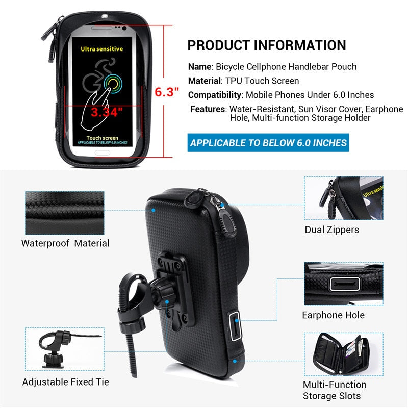 Water-Resistant Bike Phone Mount with Storage Case by HitMyNeed