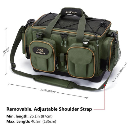 Water Resistant Fishing Tackle Shoulder Bag with Rain Cover by HitMyNeed