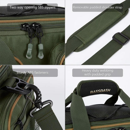 Water Resistant Fishing Tackle Shoulder Bag with Rain Cover by HitMyNeed