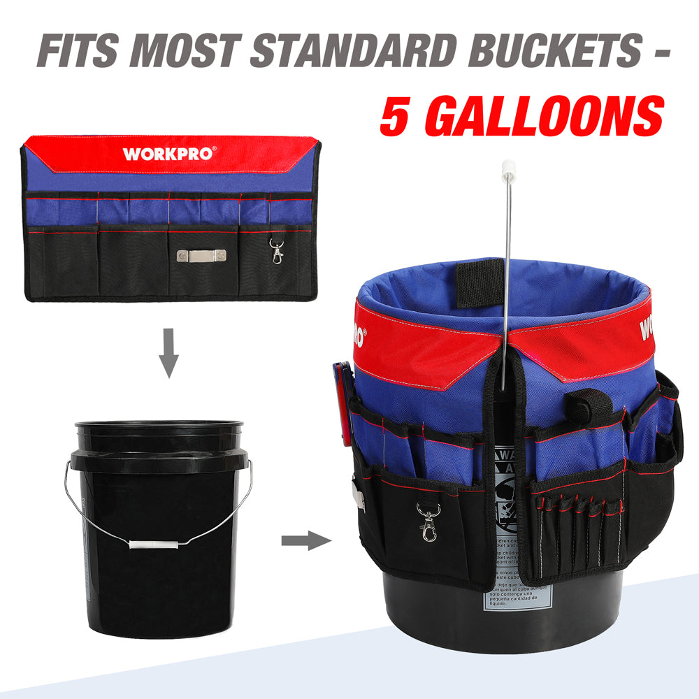 Water Resistant Foldable Tool Bucket Organizer by HitMyNeed