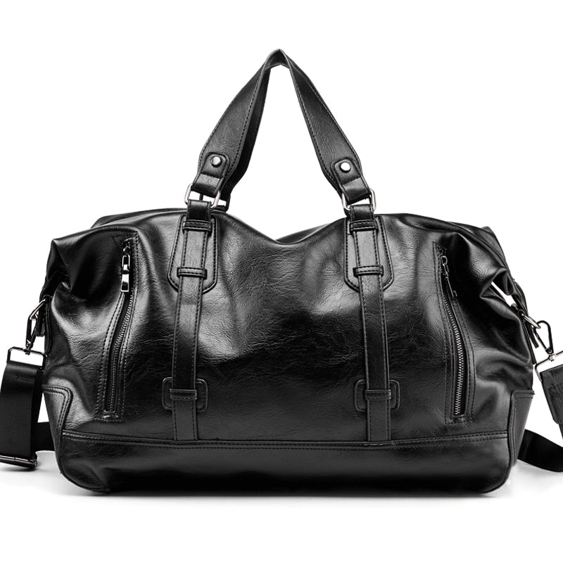 Water-Resistant PU Leather Travel Duffle Bag by HitMyNeed